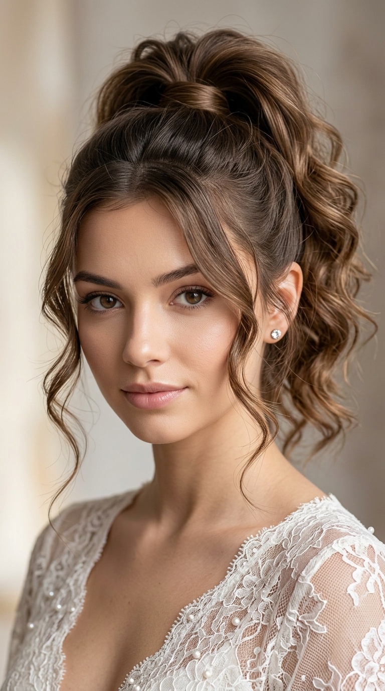 Soft Curled Pony with Face-Framing Pieces