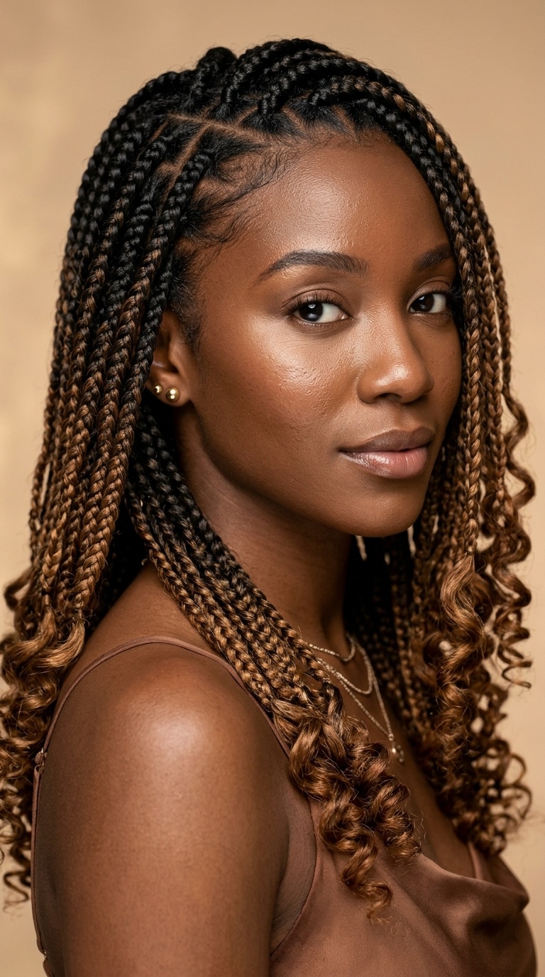 Soft Ombre French Curl Braids