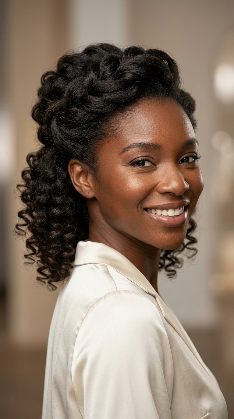 Soft Romantic Updo with Curly Ends