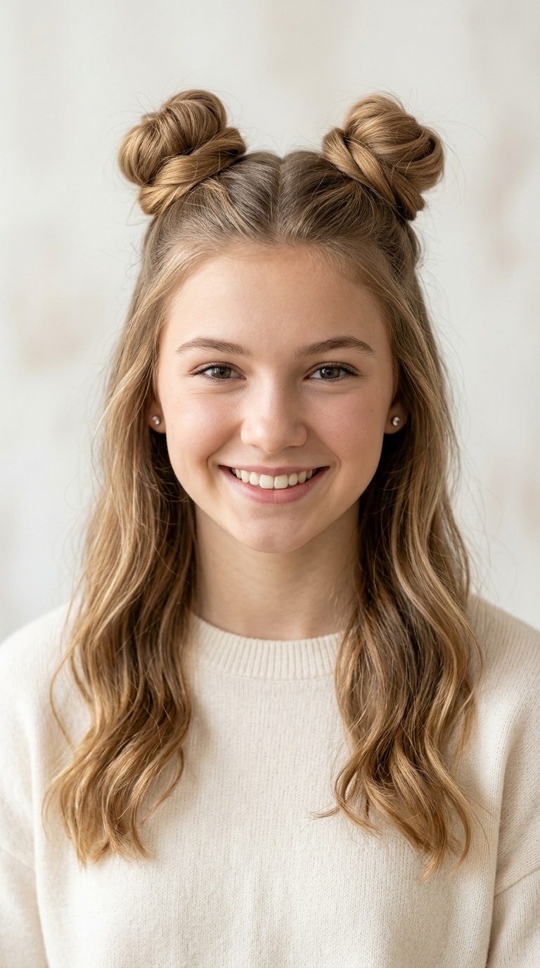 Space Bun Half-Up