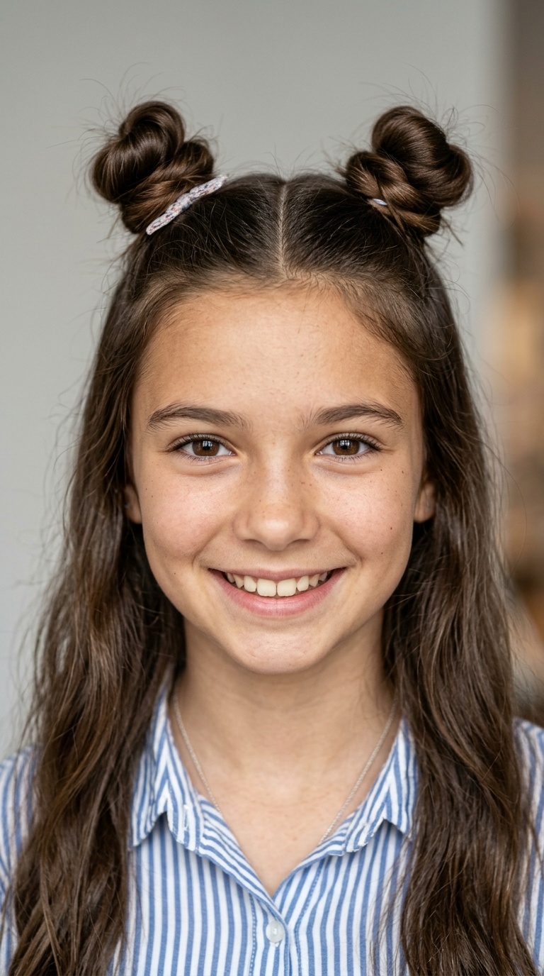 Space Bun Half-Up Style