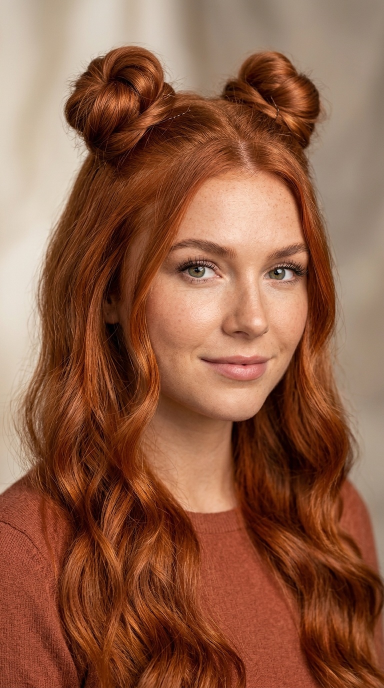 Space Bun Half-Updo