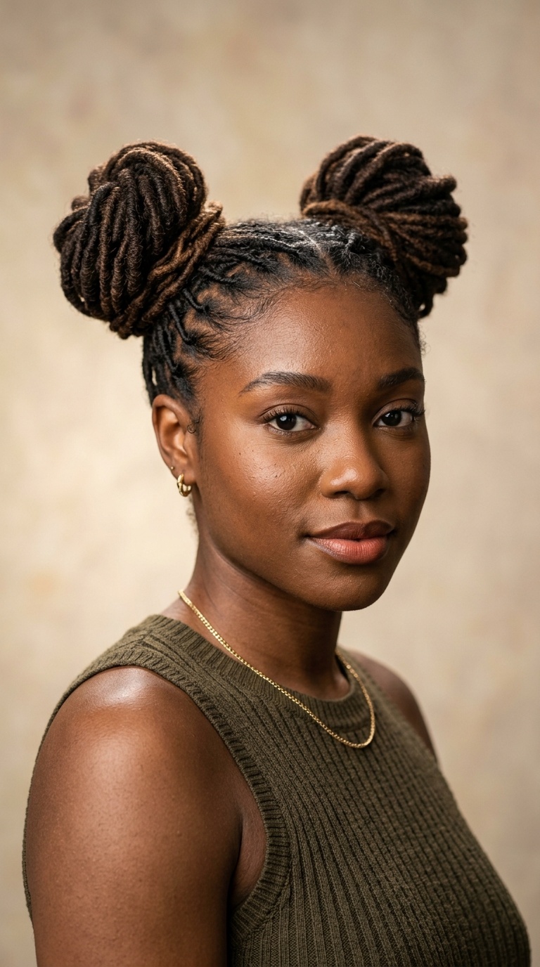 Space Buns for Medium-Length Locks