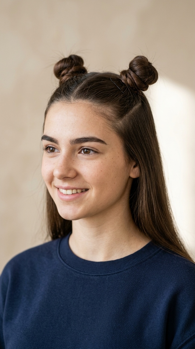 Space Buns (Half-Up)