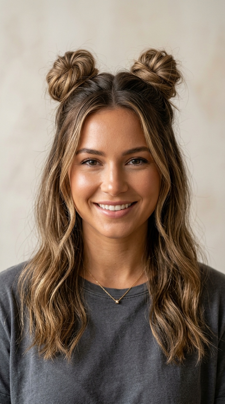 Space Buns (Half-Up)