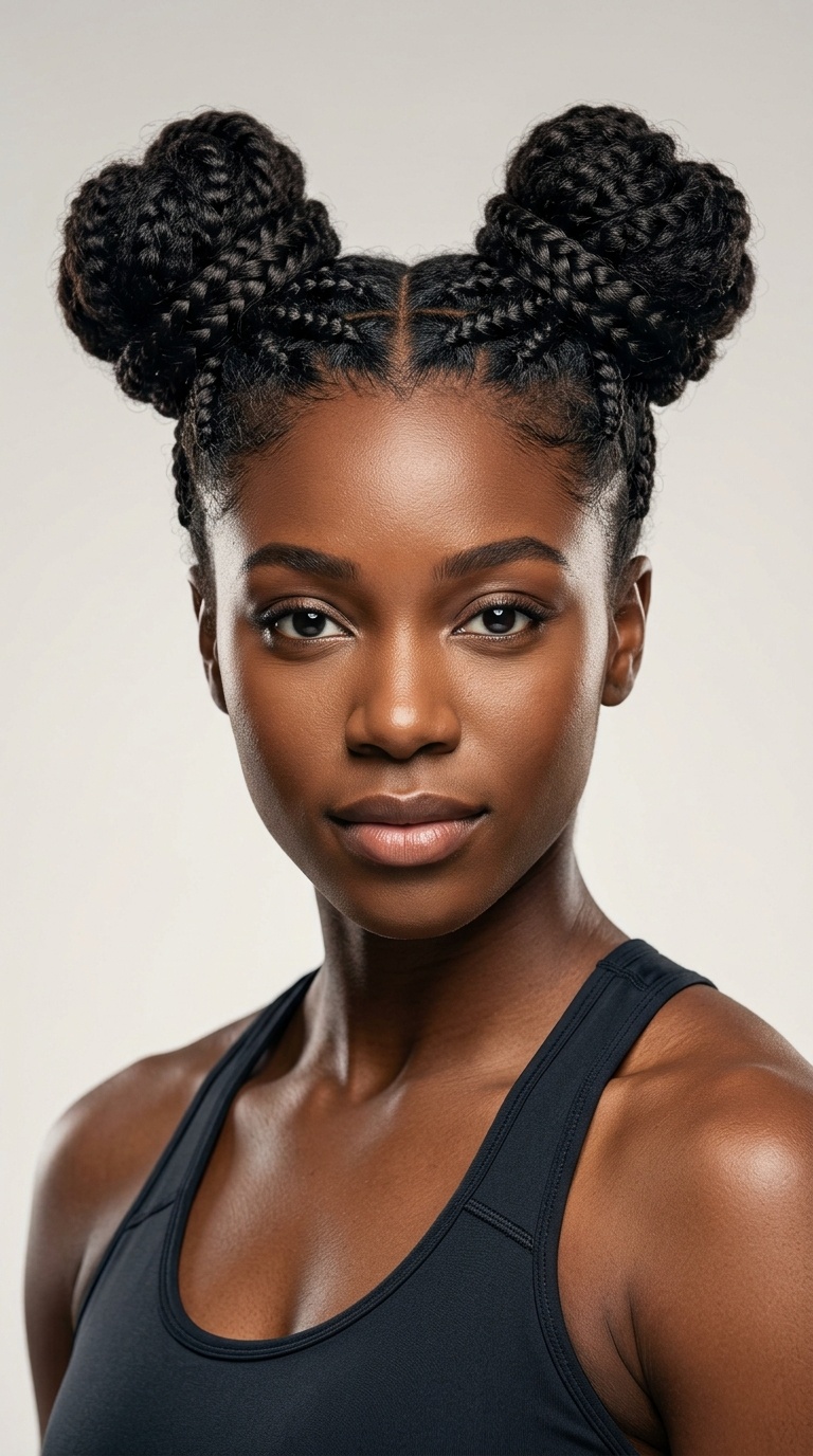 Space Buns with Braided Base
