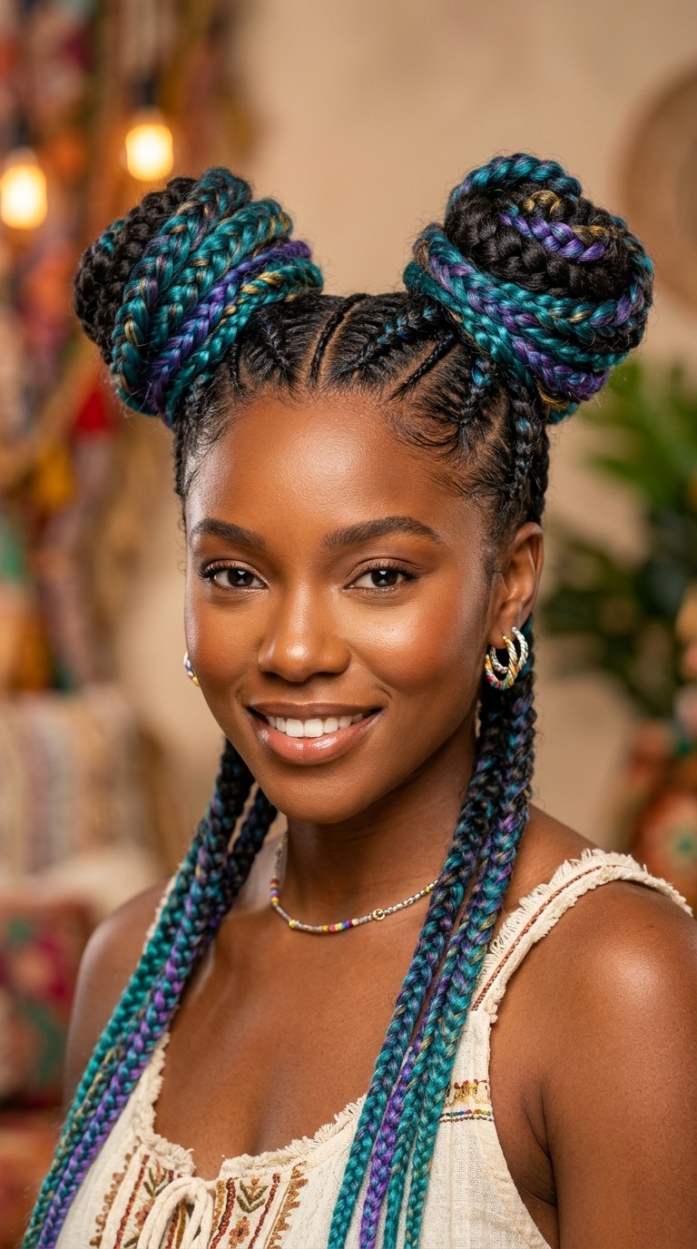 Space Buns with Feed-In Color