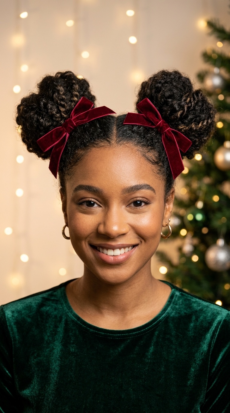 Space Buns with Ribbon Accents