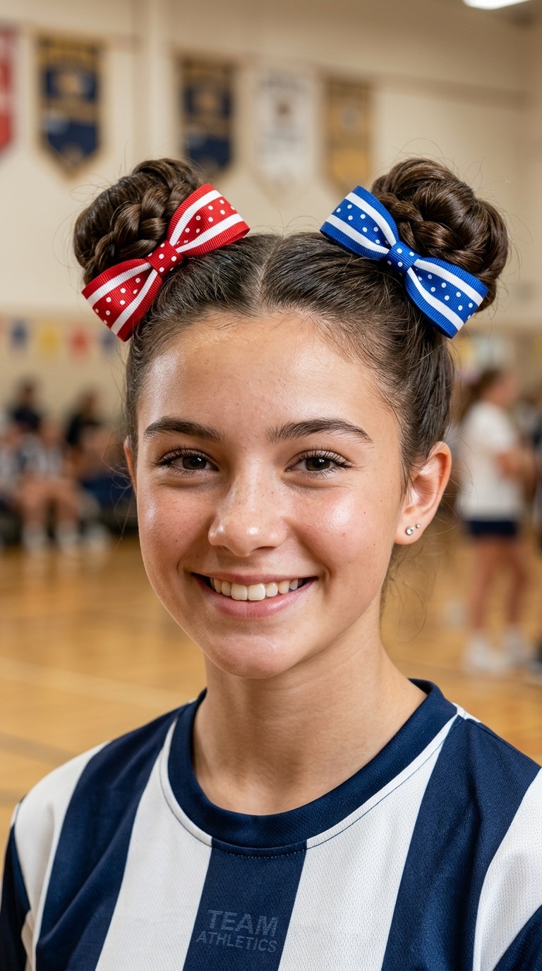 Space Buns with Ribbon Bows