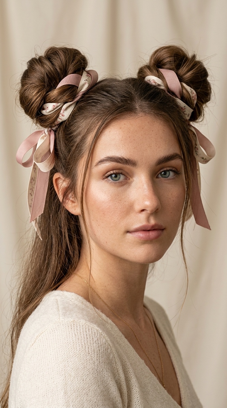 Space Buns with Ribbons