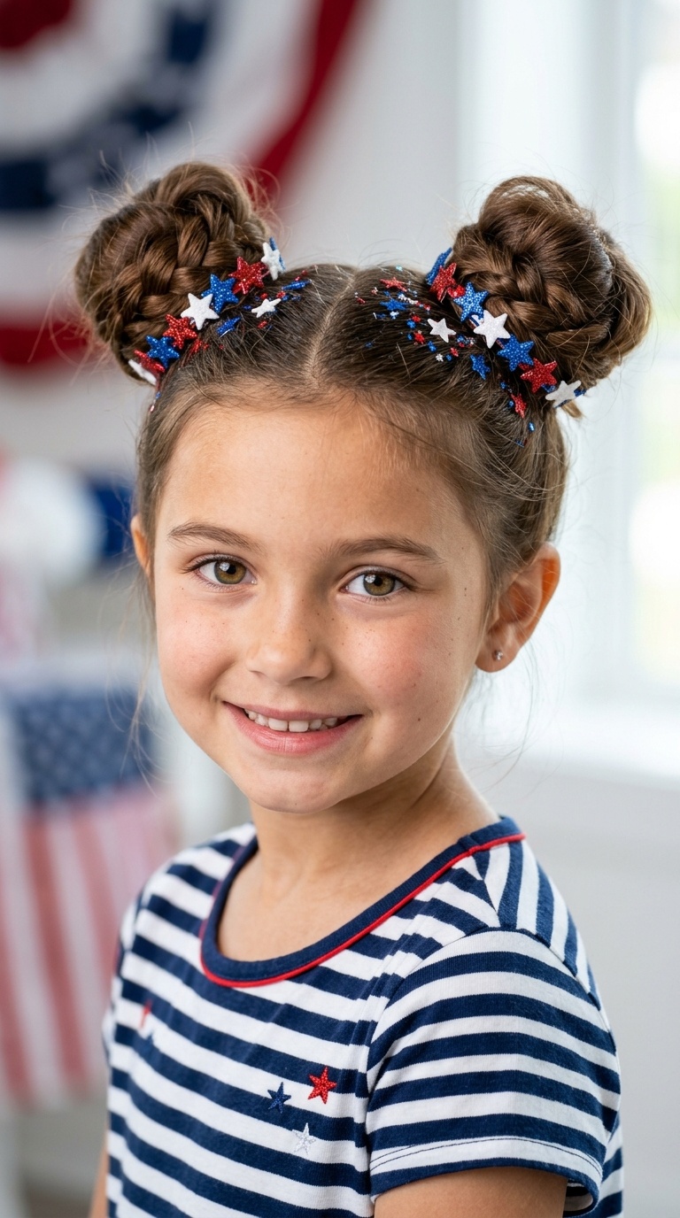 Space Buns with Star Crowns