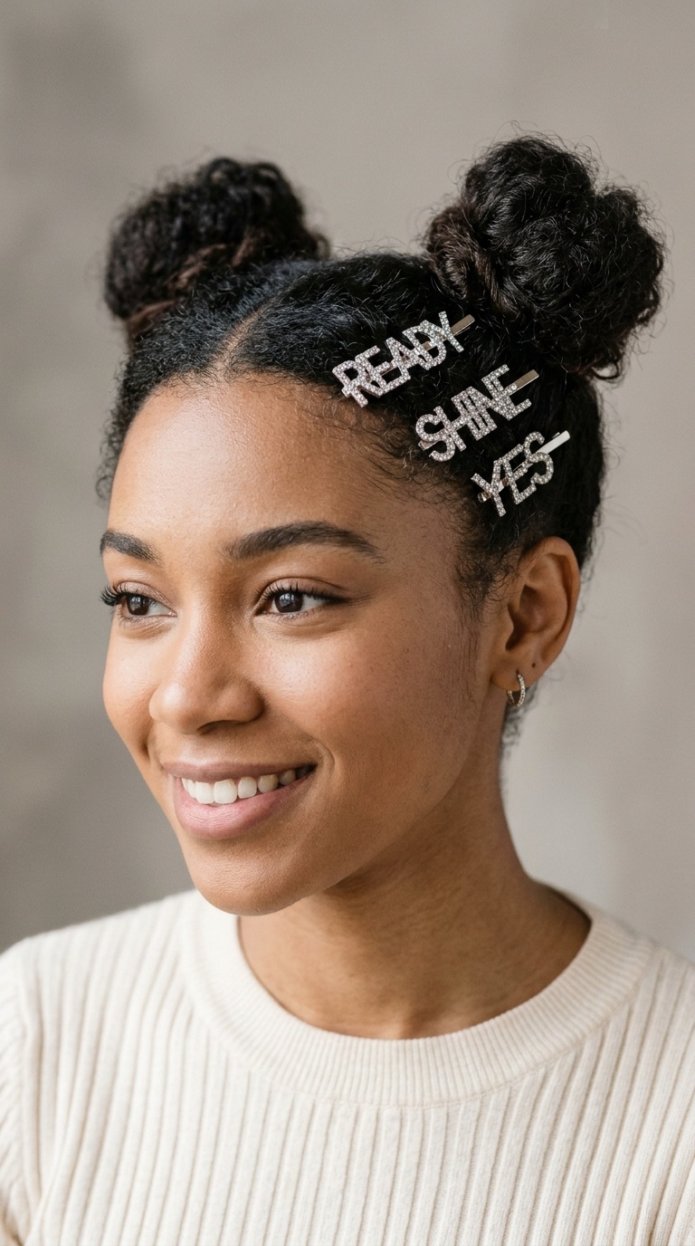 Space Buns with Statement Word Clips