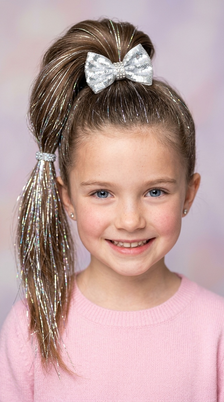 Sparkle Tinsel High Ponytail