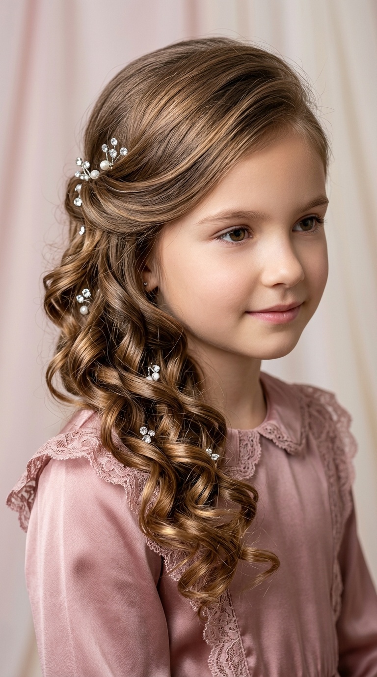 Sparkling Side-Swept Ringlets