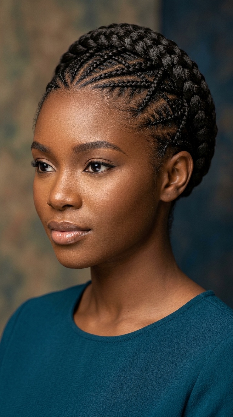 Spider-Web Patterned Crown Braids