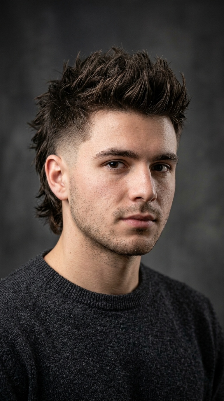 Spiky Mullet with Undercut Taper