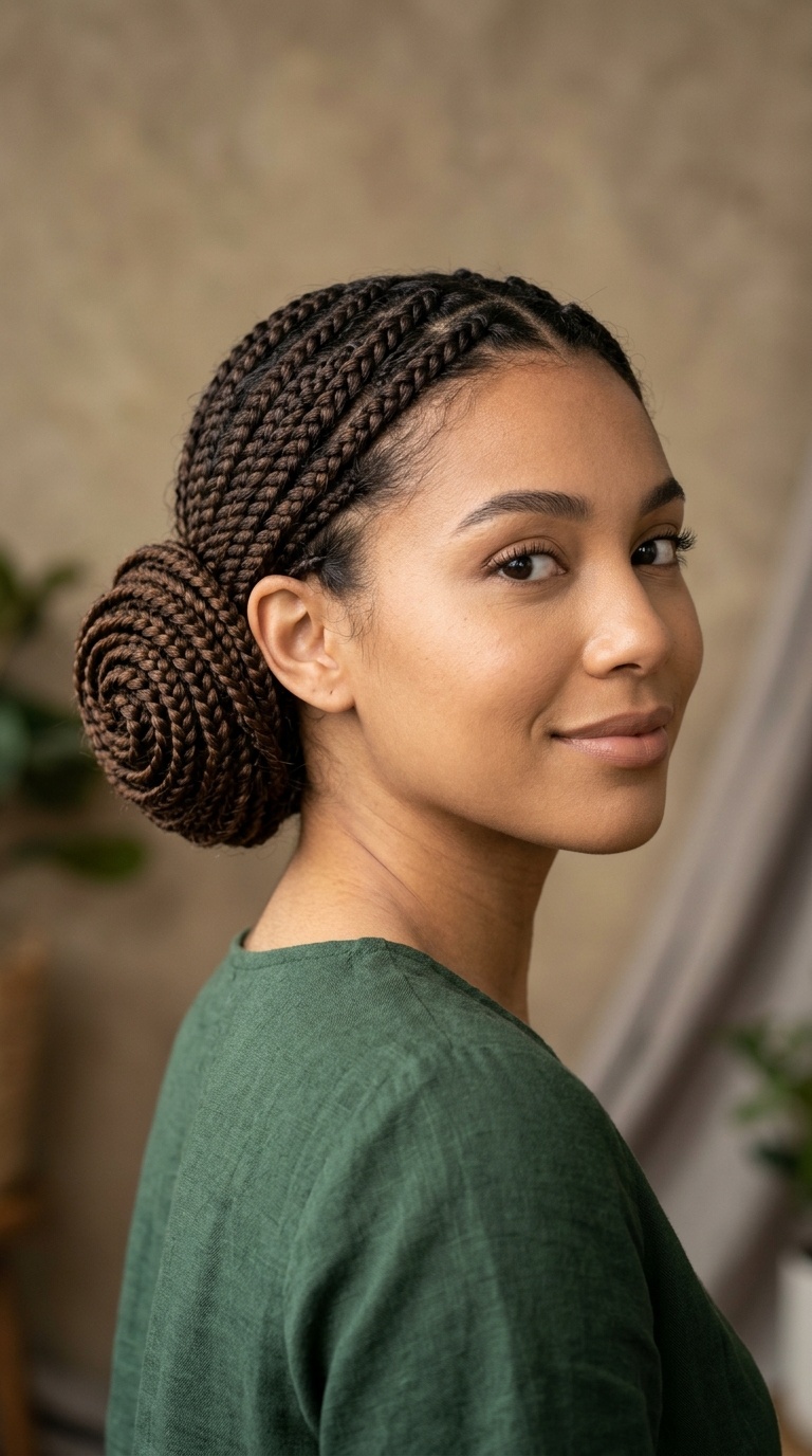 Spiral Braided Low Bun