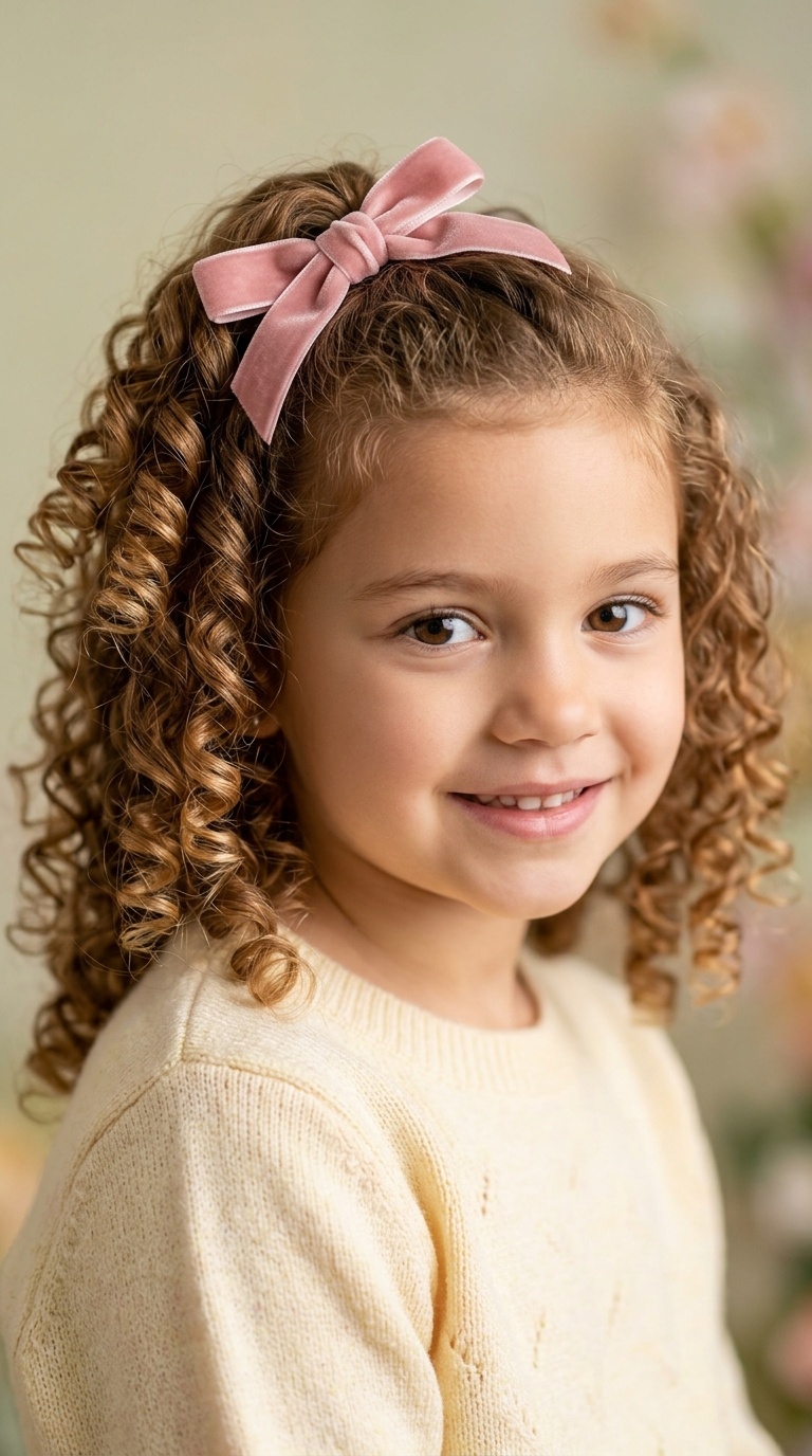 Spiral Curls with a Velvet Bow