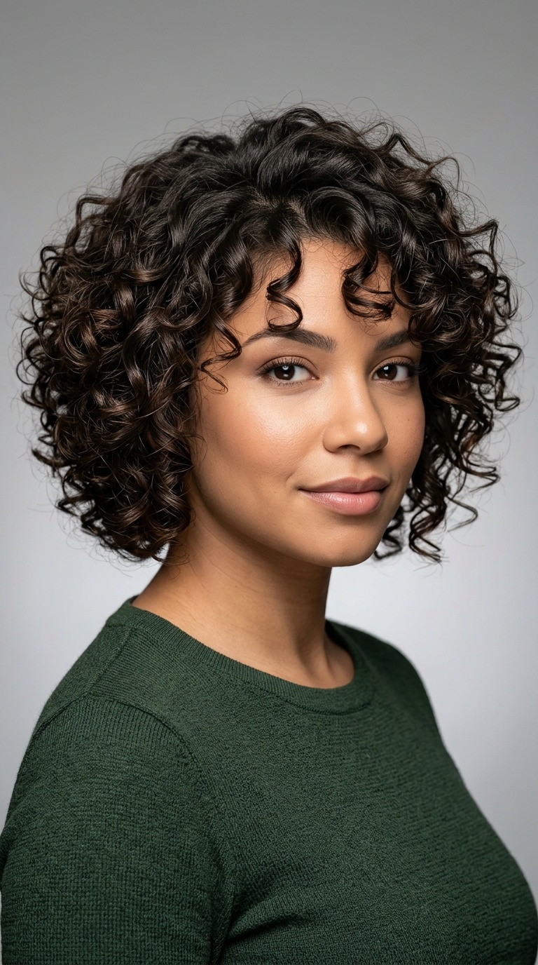 Stacked Curly Bob