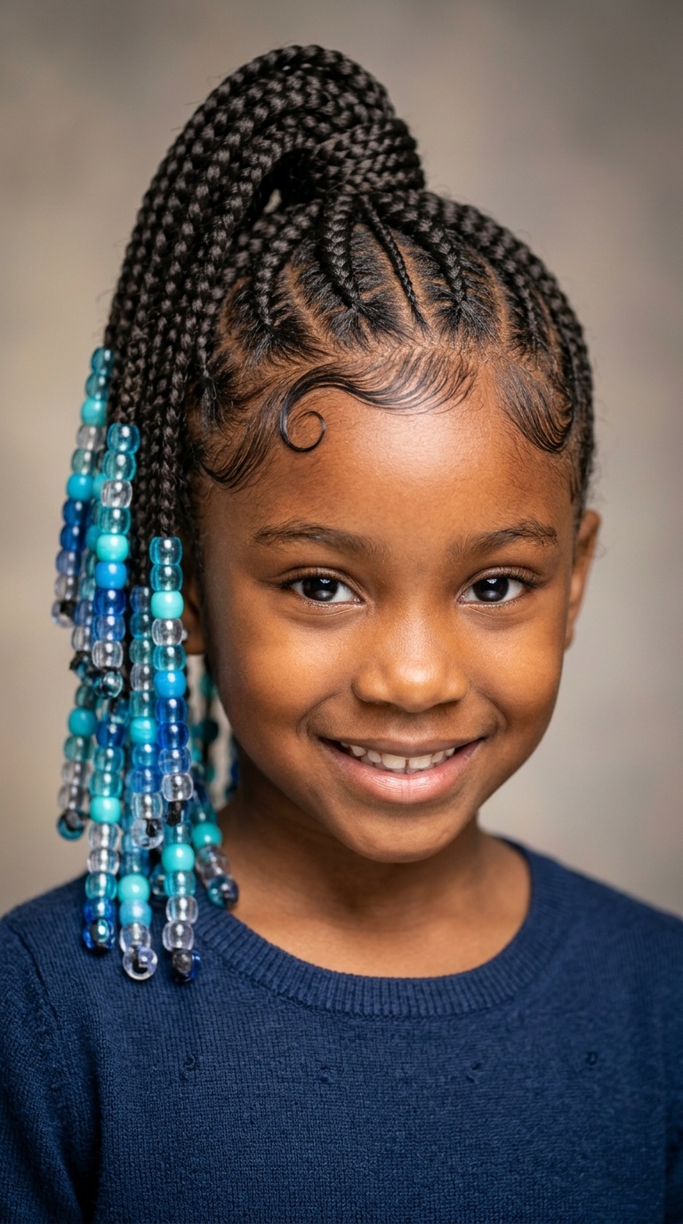 Stitch Braided Pony with Ombre Beads