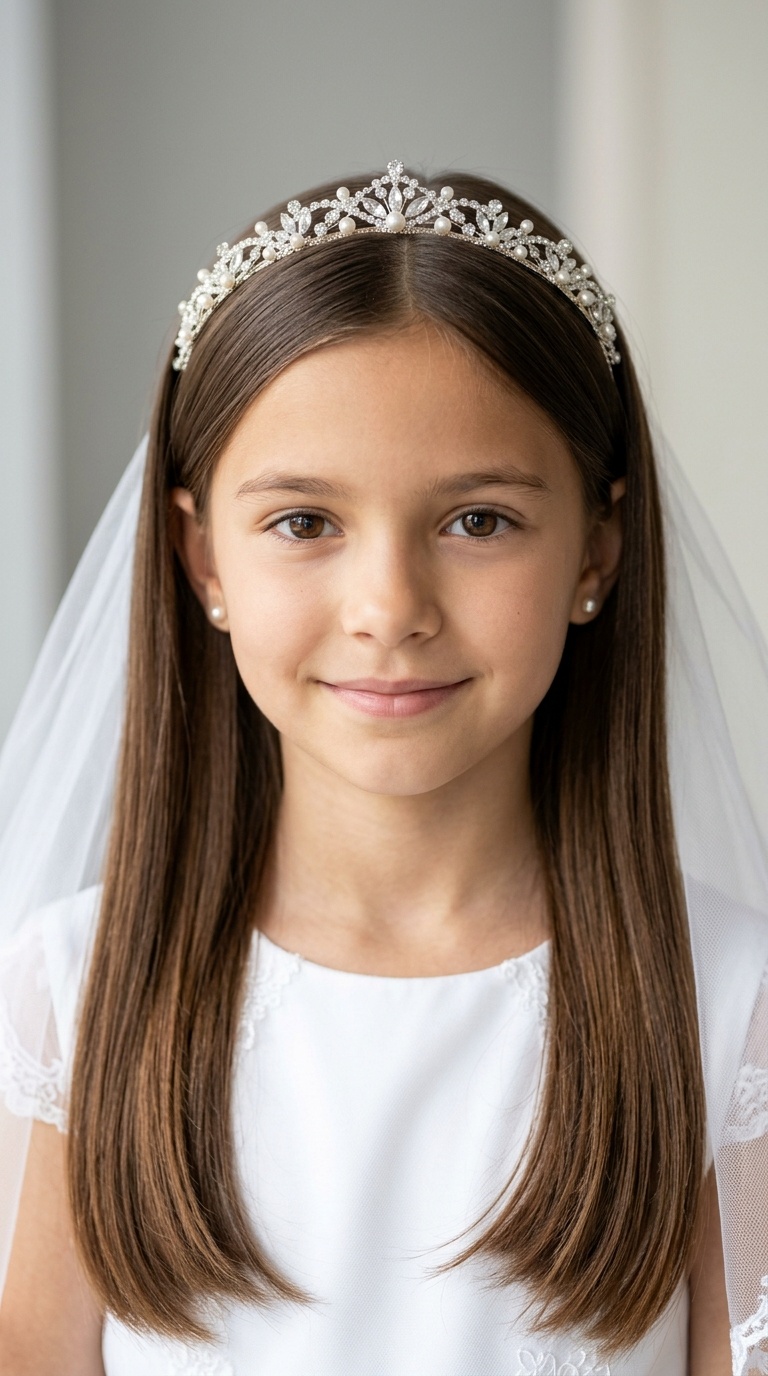 Straight and Sleek with a Headband Tiara