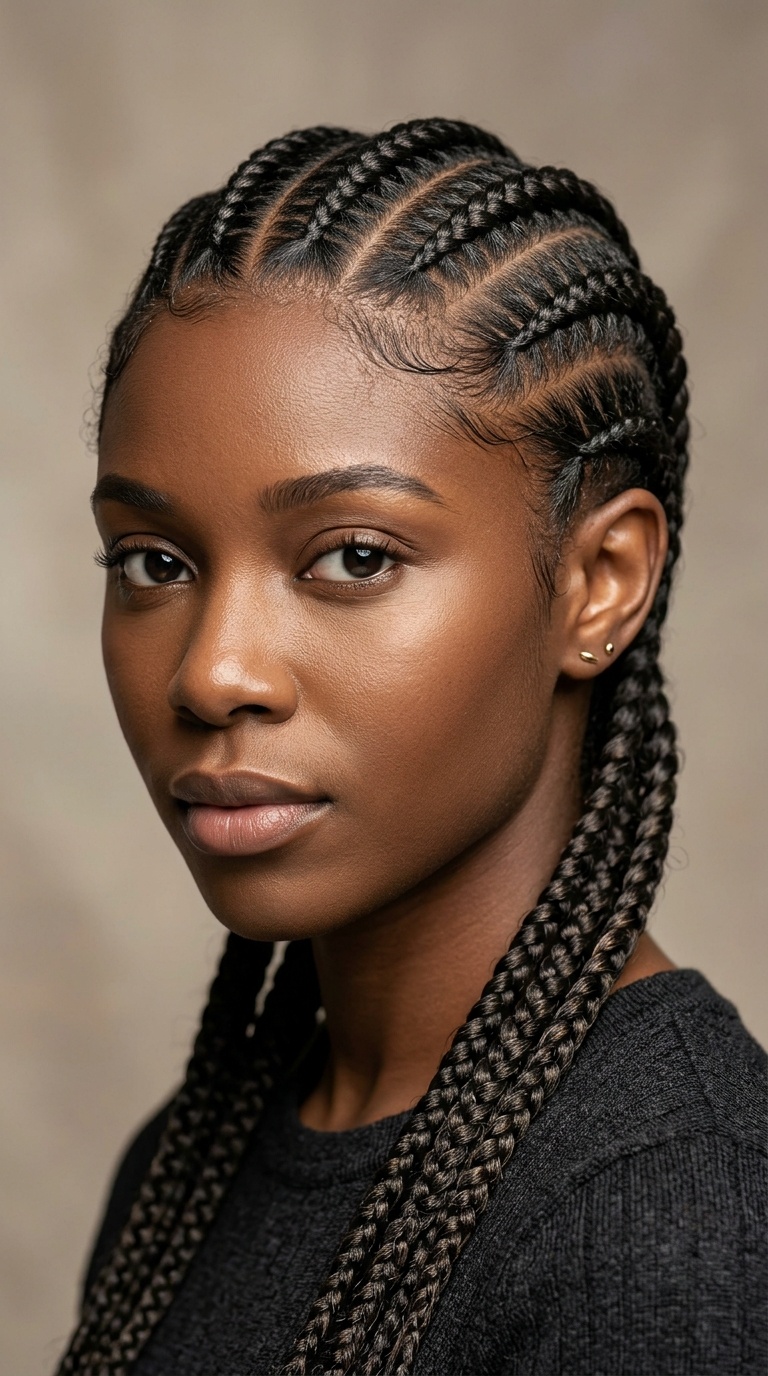 Straight-Back Cornrows