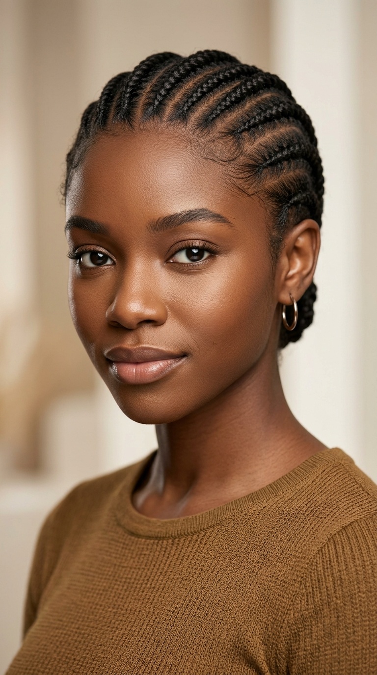 Straight-Back Mini Braids