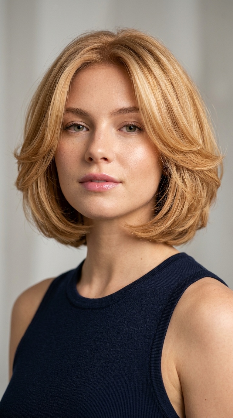 Strawberry Blonde Rounded Silhouette