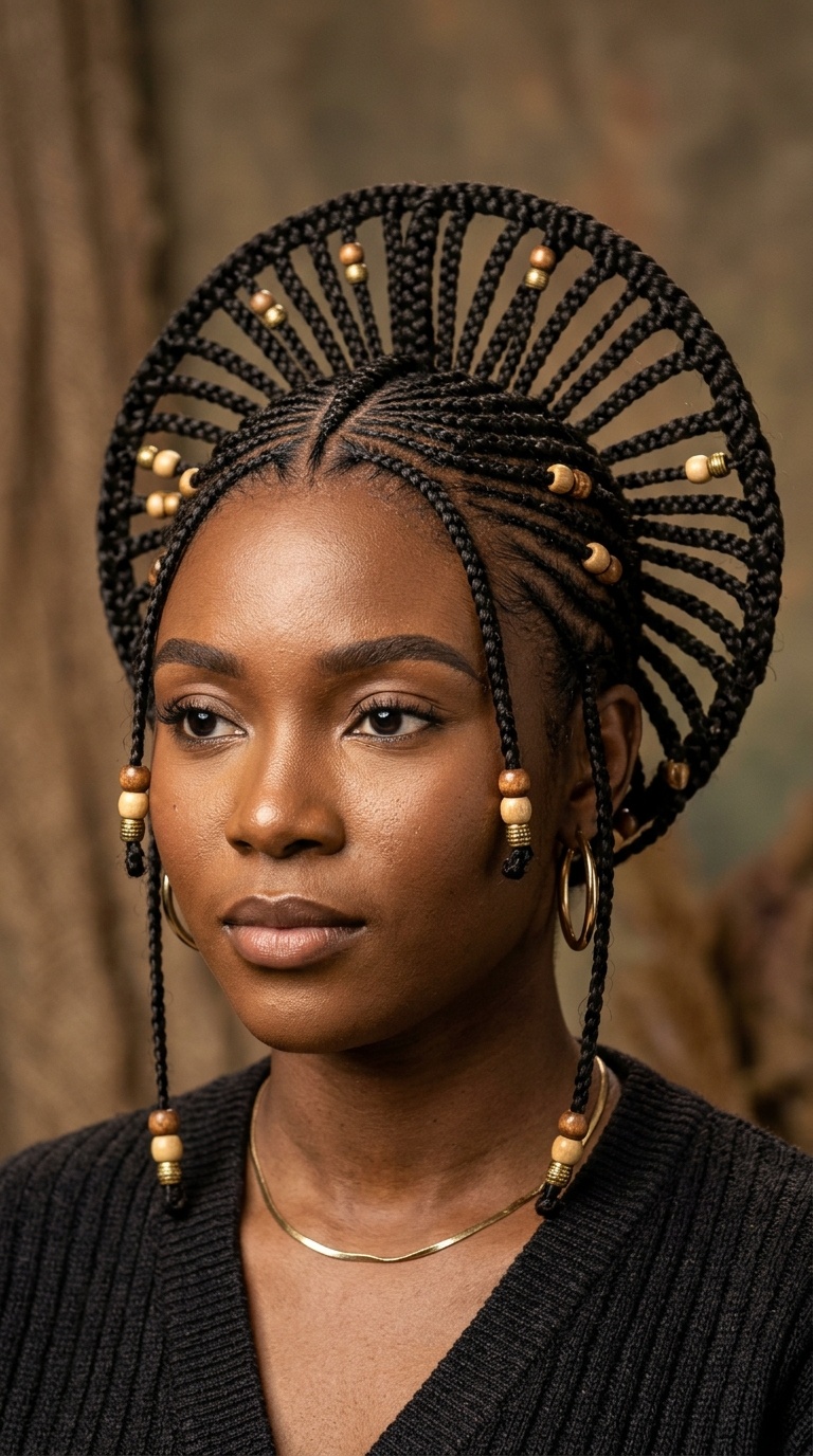 Sunburst Patterned Fulani Braids
