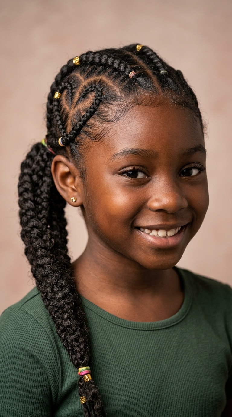 Sweet Heart-Shaped Side Braids