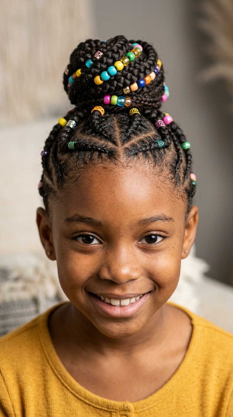 Swirled Zigzag Bun with Colorful Accents