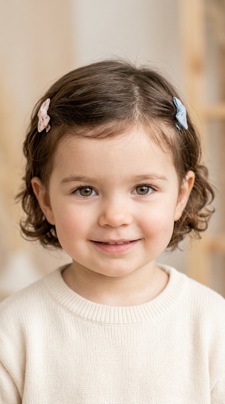 Symmetric Side Pinned Bangs