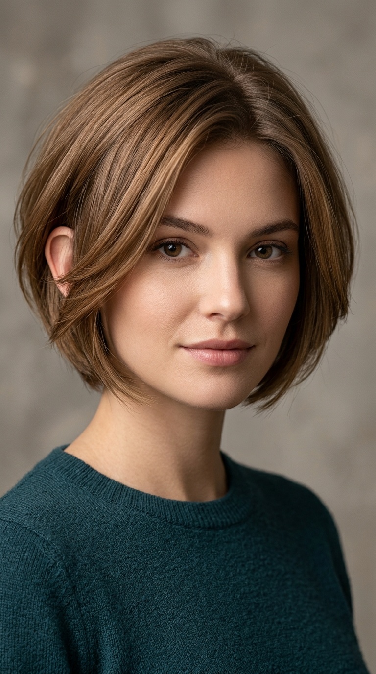 Tapered Bob with Forward-Sweeping Ends