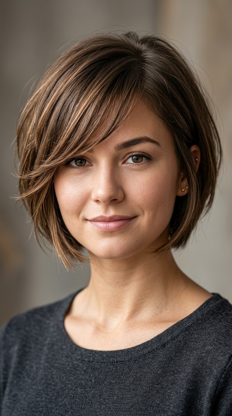 Tapered Bob with Side Fringe