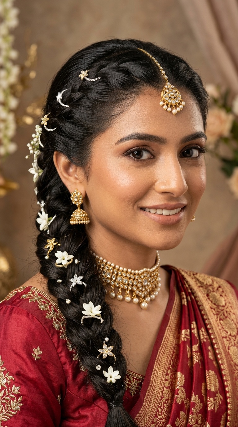 Tapered Braid with Jasmine Rings