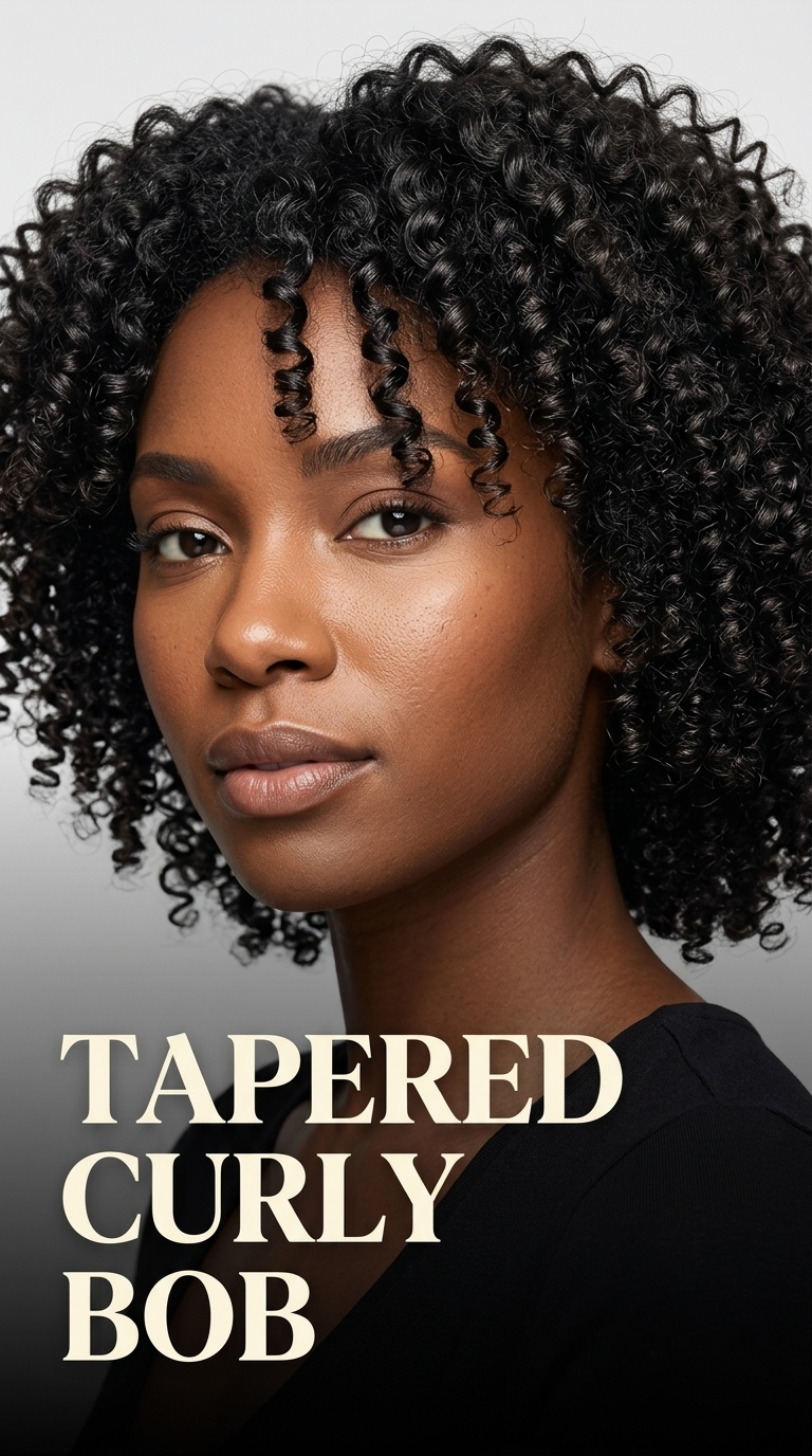Tapered Curly Bob