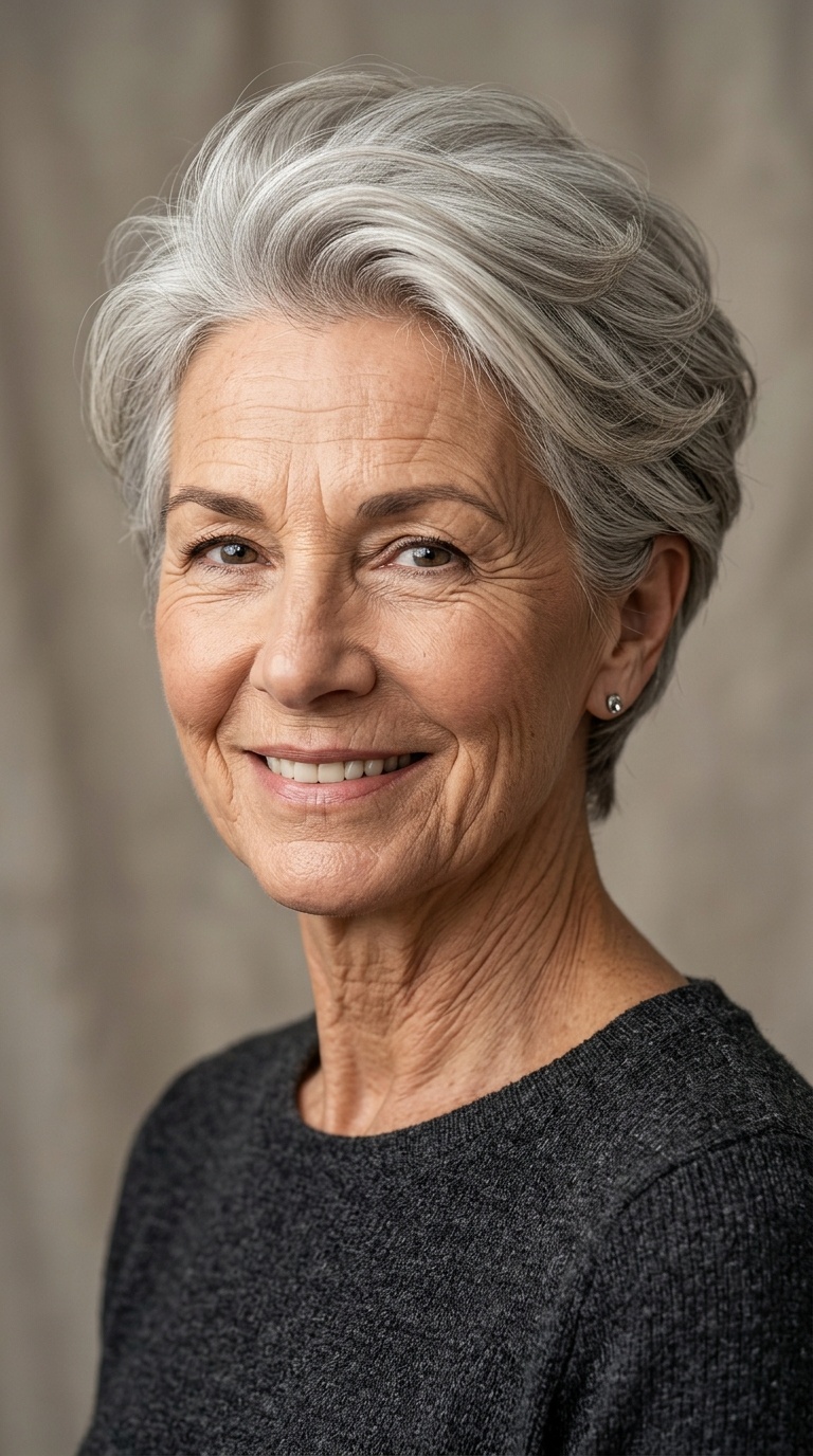 Tapered Neckline with Crown Volume