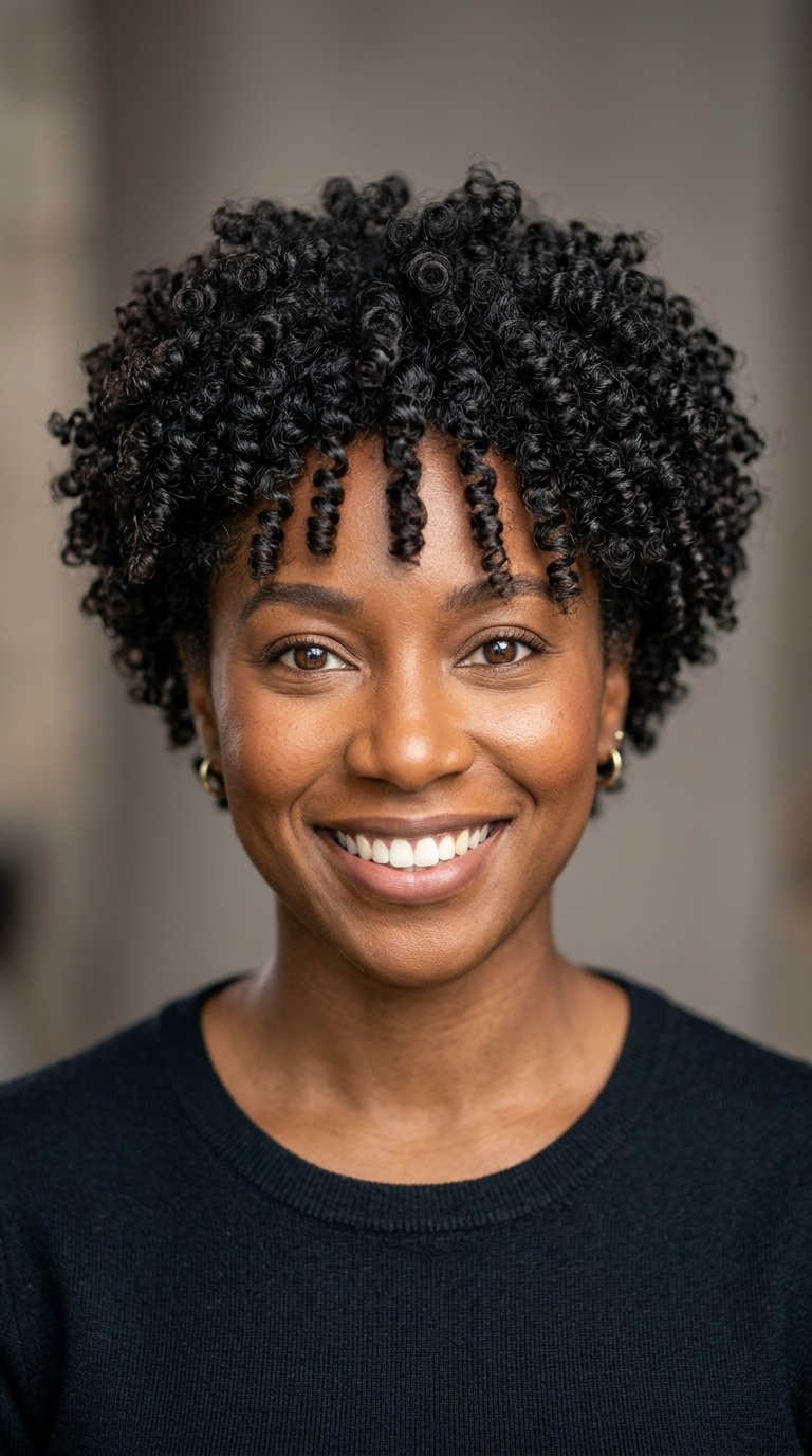 Tapered Short Cut with Defined Ringlets