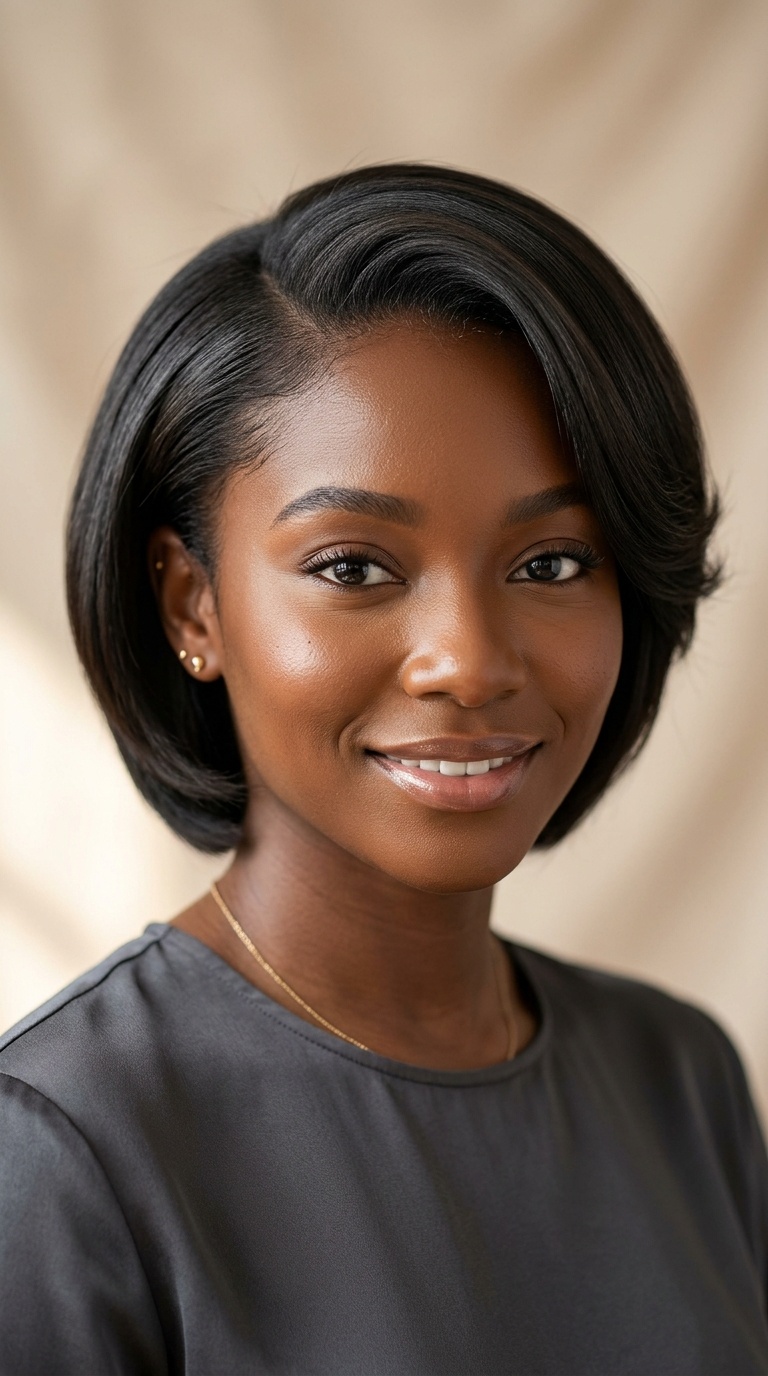 Tapered Silk Press for Short Hair