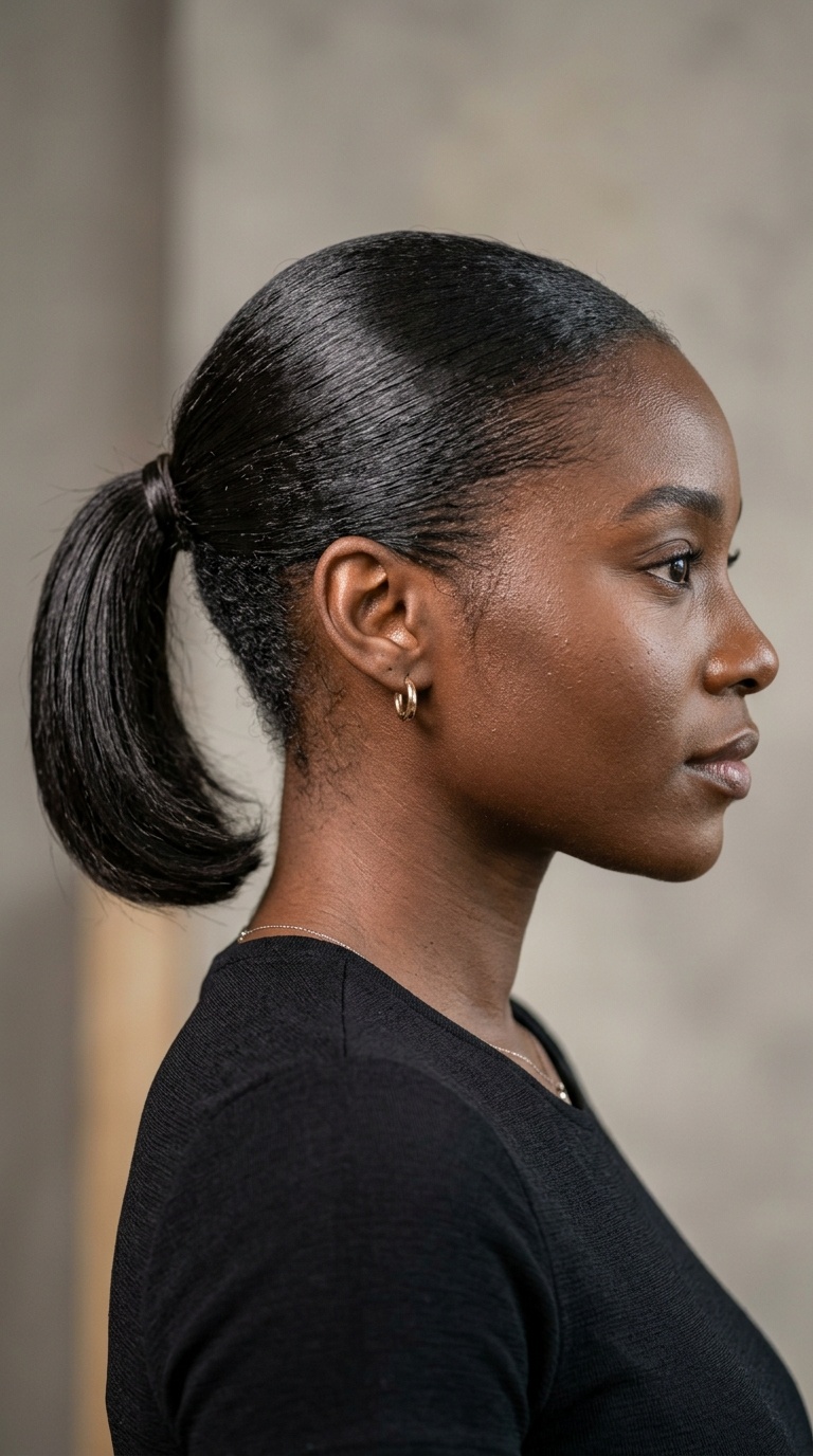 Tapered Sleek Ponytail for Short Hair