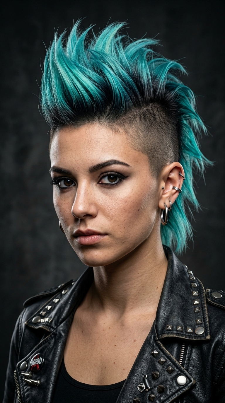 Teal Ombre Faux-Hawk