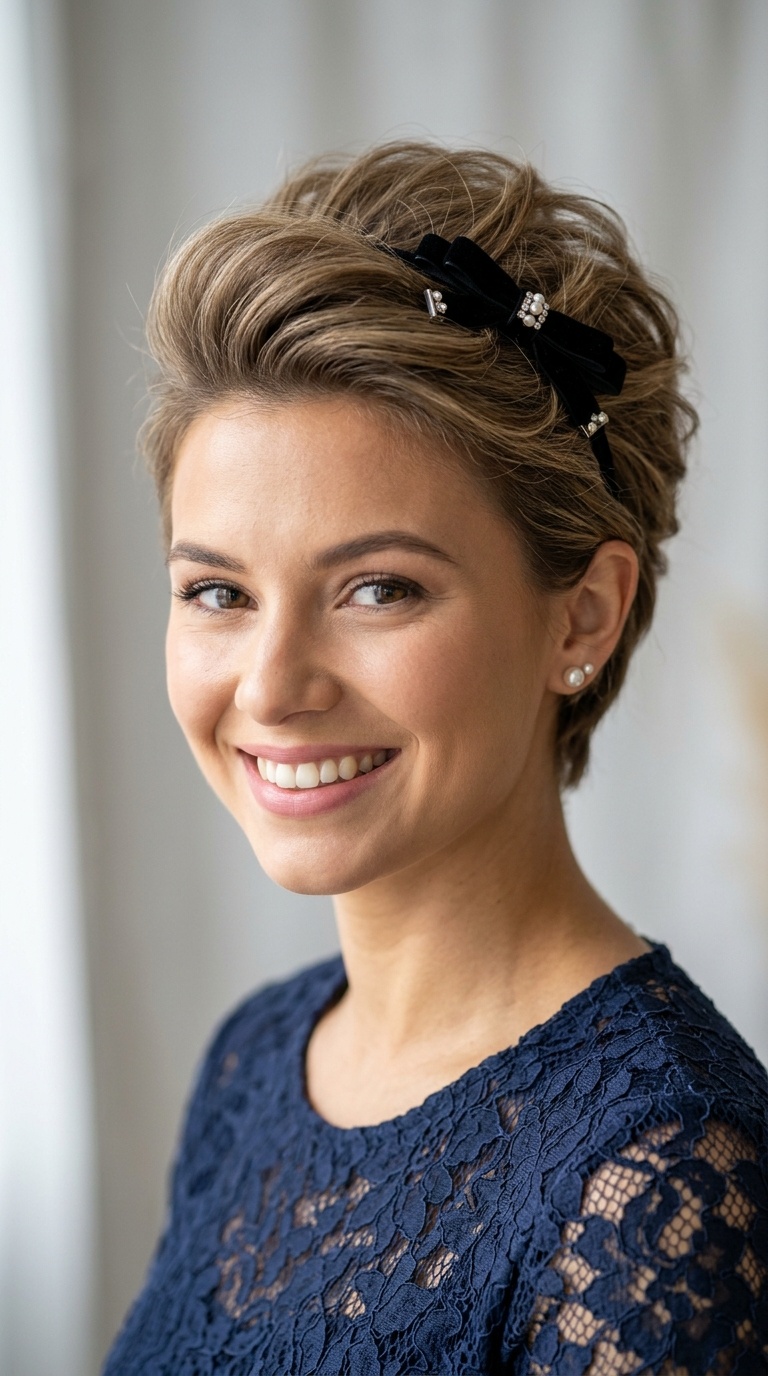 Teased Crown with Bow Detail