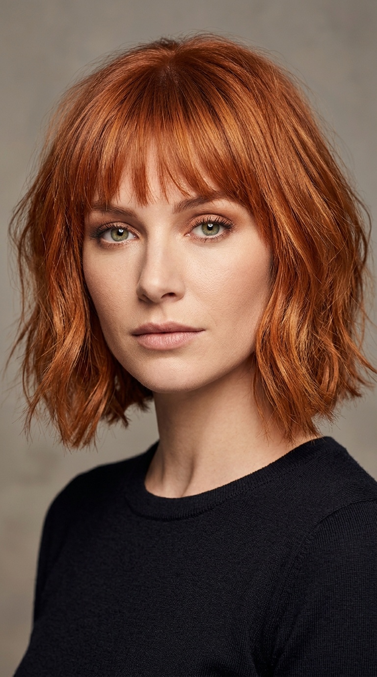 Textured Bob with Bangs