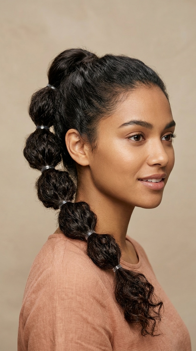 Textured Bubble Ponytail