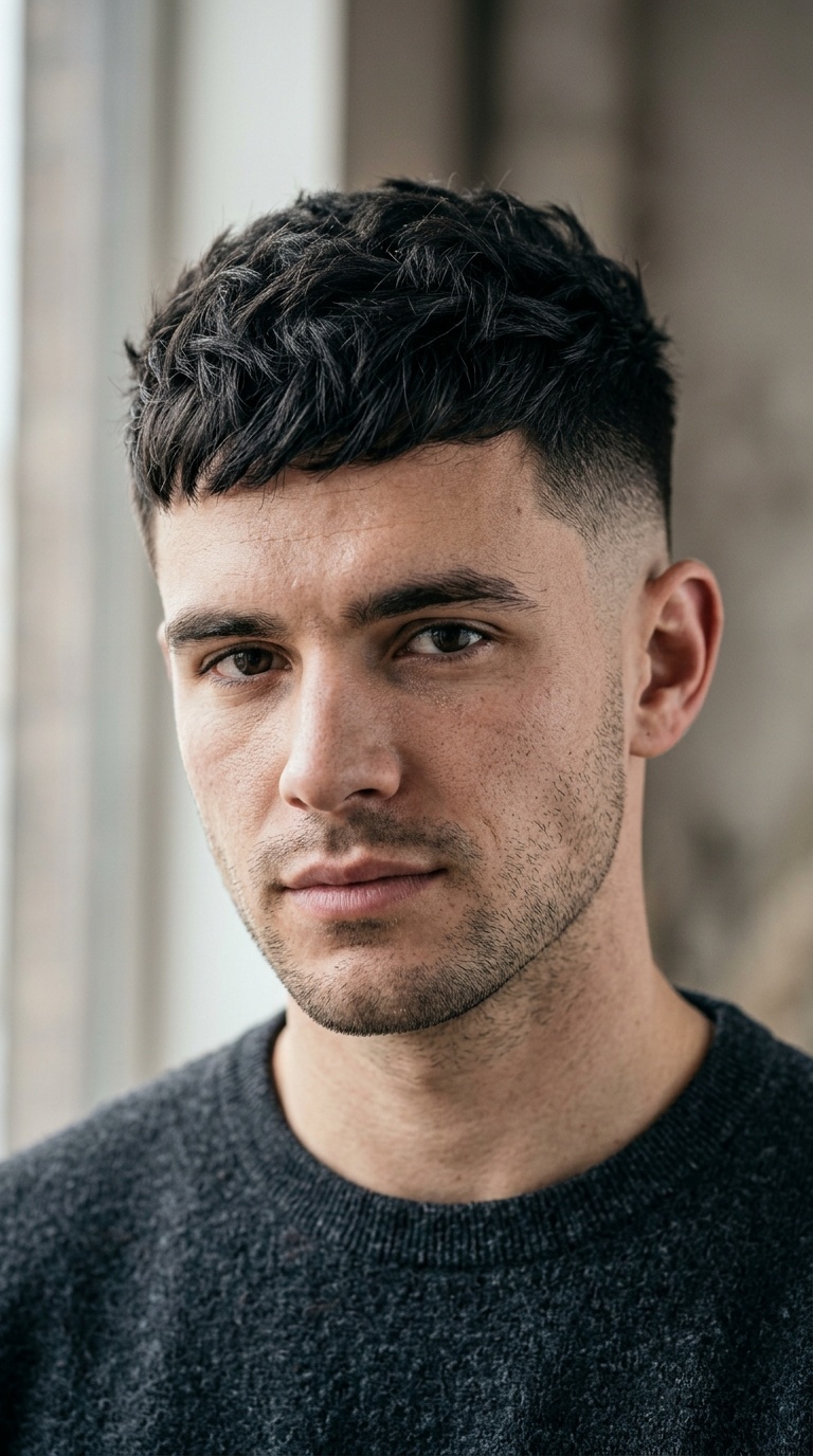Textured Crop with Mid Skin Fade