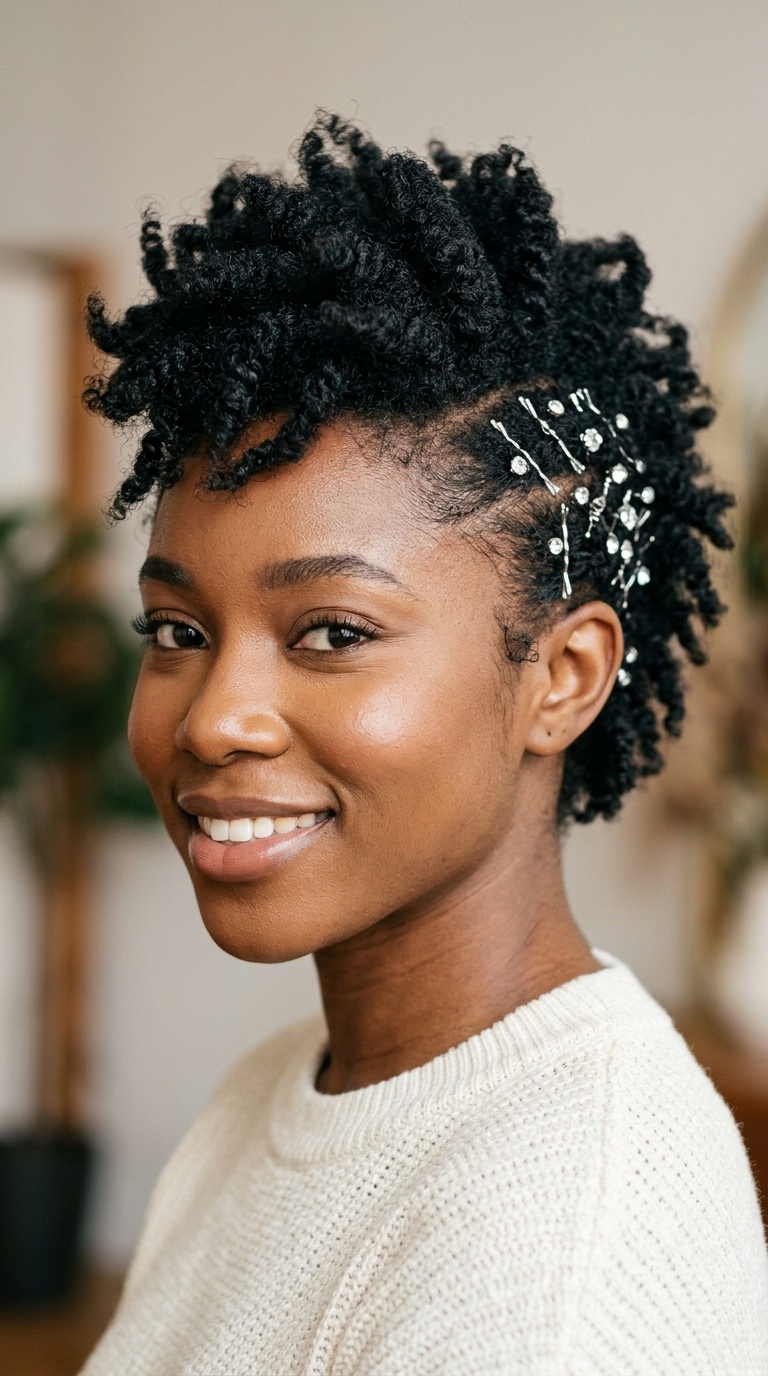 Textured Faux-Hawk with Side Pins