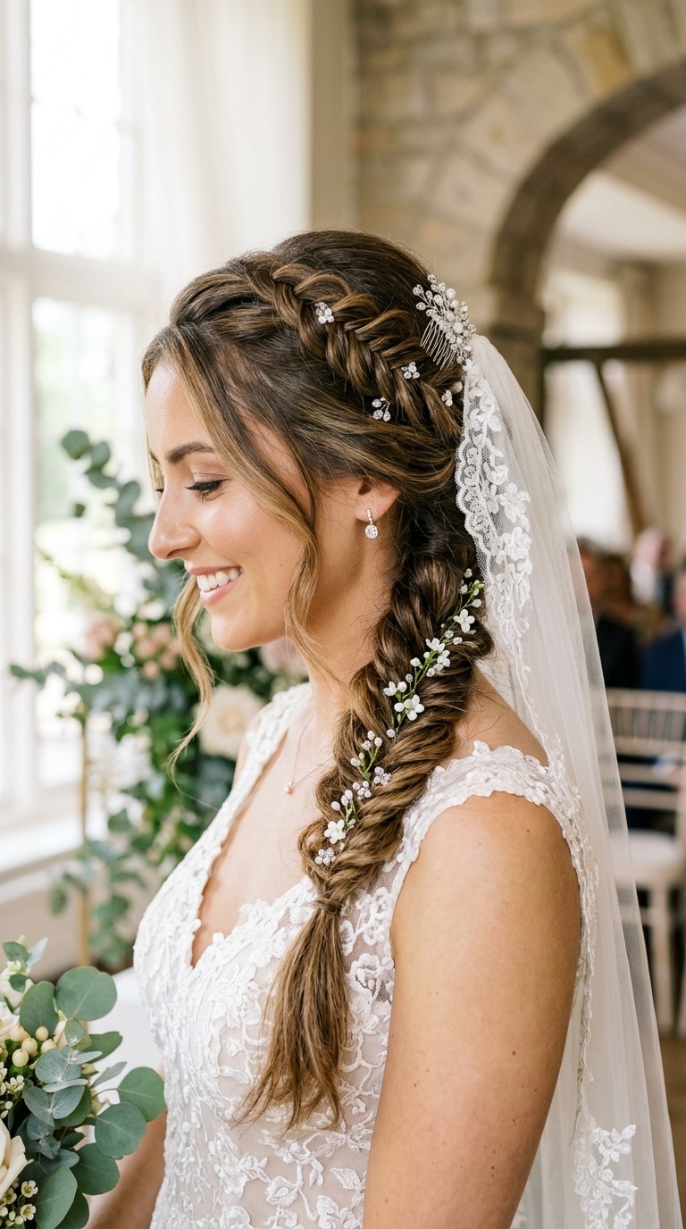 Textured Fishtail Braid with Top-of-Braid Placement