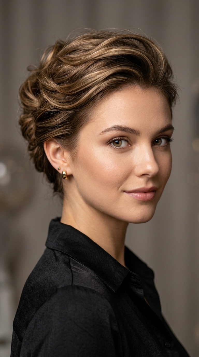 Textured French Twist for Short Hair