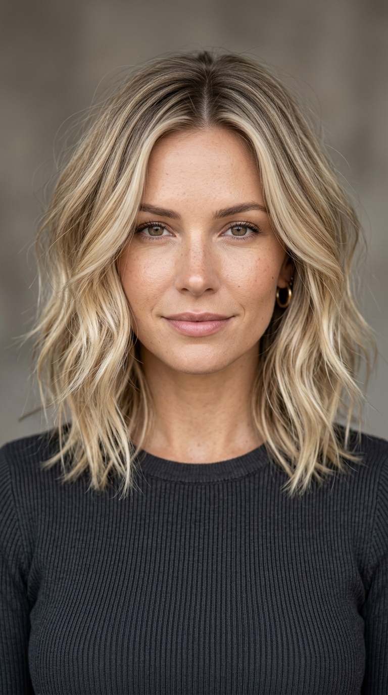 Textured Lob with Shadow Root