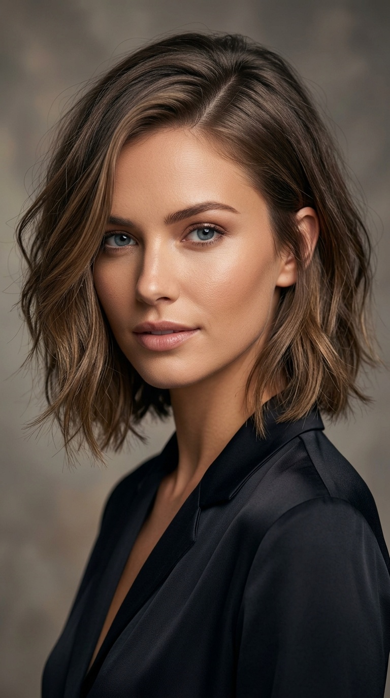 Textured Lob with Side Part